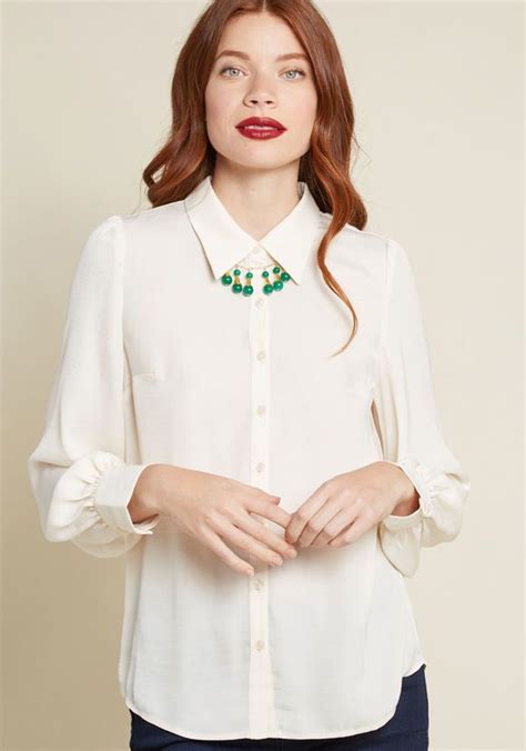 undeniably inspired collared blouse  cream blouse fashion clothes