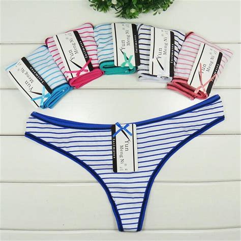 3pcs striped thong women sexy lady fashion briefs thongs bragas stripe