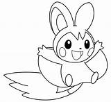 Pokemon Emolga sketch template
