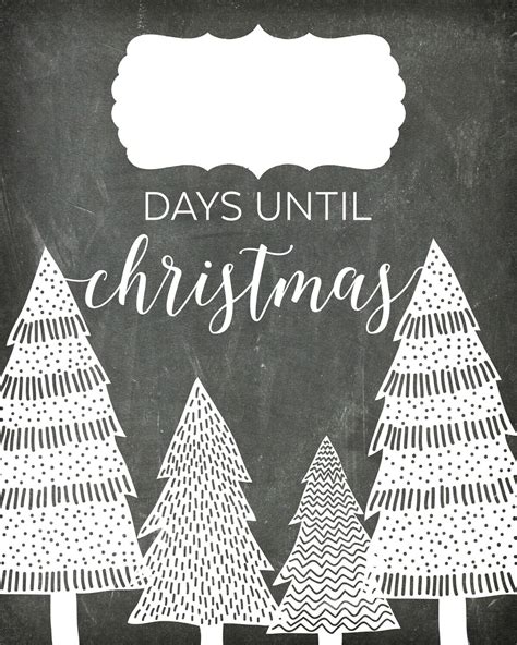 countdown days  christmas  chalkboard printable  days
