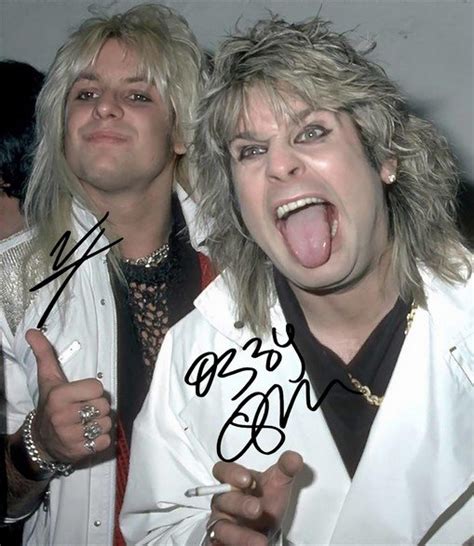 Ozzy Osbourne And Vince Neil Signed Photo 8x10 Rp Autographed Motley Crue