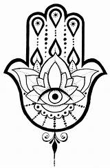 Hamsa Hand Drawing Tattoo Coloring Designs Fatima Tattoos Template Lotus Hippie Easy Outline Created Henna Symbols Tatoo Sketch Mano Desenho sketch template