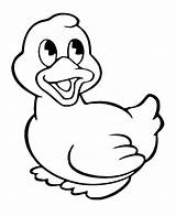 Duck Coloring Cartoon Pages Cute Yellow Baby Visit Printable Kids sketch template