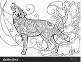 Kleurplaat Kleurplaten Volwassenen Lobo Loup St2 Downloaden Stockvector Stress Moeilijke Wolves Hond Zentangle Stockillustratie sketch template