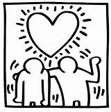 Haring Keith Choose Board Pop Heart sketch template