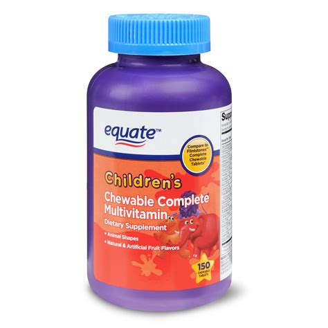 equate childrens chewable complete multivitamin tablets  count