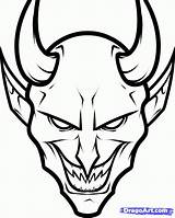 Demon Drawings Creepy Drawing Satan Devil Easy Scary Draw Face Stencil Skull Choose Board Sketches sketch template