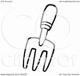 Fork Gardening Coloring Hand Outline Clipart Illustration Royalty Toon Hit Rf Spun 2021 Clipground sketch template