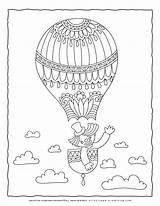 Planerium Clown Circus Airballoon sketch template