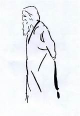 Rabindranath Tagore Sketch Gurudev First Partially Impartial Paintingvalley sketch template