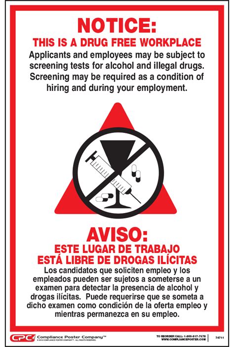 drug free workplace poster compliance poster company