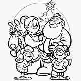 Coloring Christmas Pages Santa Family Kids Color Printable Colouring Print Elves Sheets Cute Filminspector Clip Pdf sketch template
