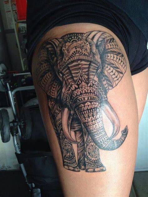 pin by hosanna carney on tattoos elephant thigh tattoo girl thigh