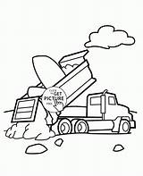 Truck Dump Coloring Pages Unloading Wuppsy Transportation Kids Printables Trucks Garbage Tractor sketch template