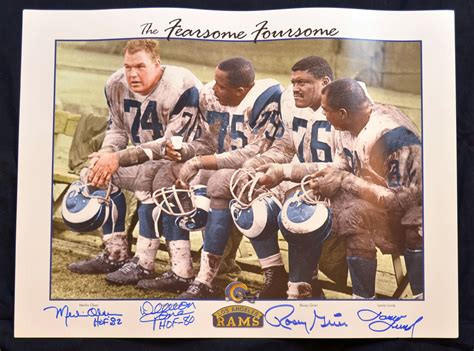lot detail los angeles rams “fearsome foursome” autographed color