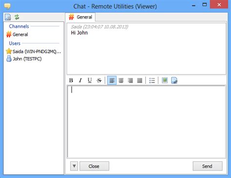 text chat remote utilities