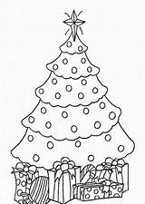 Christmas Tree Presents Coloring Outline Drawing Pages Getdrawings Gifts Popular Print sketch template
