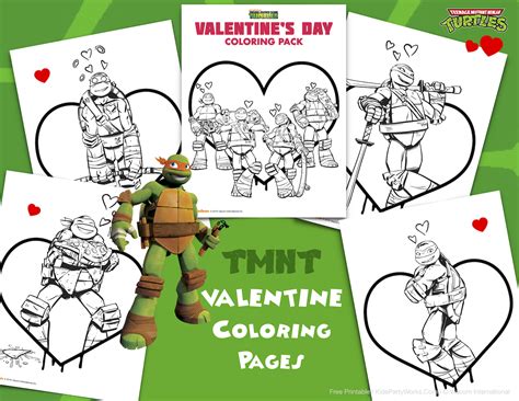ninja turtles valentines coloring pages  visit kidspartyworkscom