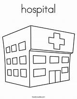 Hospital Coloring Pages Ambulance Outline House Kids School Twistynoodle Print Doctor Apartment Noodle City Choose Board Twisty Police sketch template