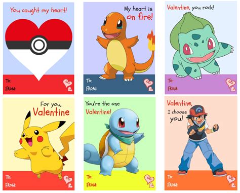 printable pokemon valentines day cards pokeball charmander