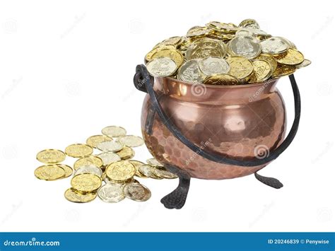pot  gold stock image image  rich pounded golden