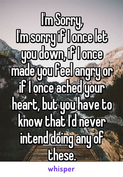 I M Sorry I M Sorry If I Once Let You Down If I Once