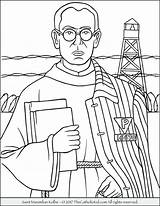 Coloring Pages Saint Catholic Kolbe Maximilian Saints Drawing Priest Holocaust Printable Patron Books Kids Ww2 Sheets Thecatholickid Colouring Getdrawings Archives sketch template