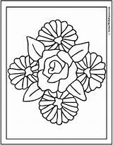 Rose Coloring Pages Roses Color Daisies Geometric Patterns Pdf Hearts Colorwithfuzzy Printables Kids sketch template