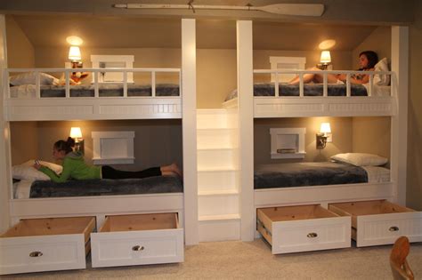 quad bunk beds drawers open bunk beds built  bunk bed rooms  bunk beds