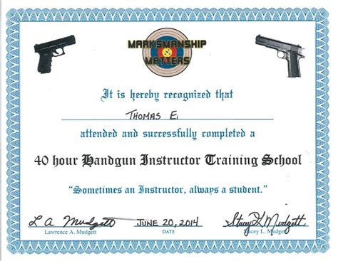 nra training certificate template   dazzling ideas