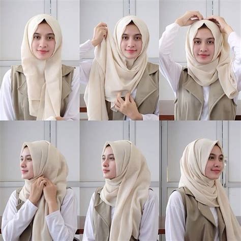 tutorial  memakai hijab pashmina simple  menarik