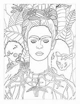 Frida Kahlo Masterpieces Frieda Autoportrait Rousseau Khalo Benton Adulti Uconn sketch template