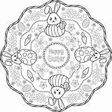 Pascua Conejo Mandalas Conejitos Imprime sketch template