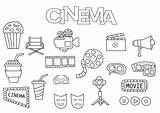 Cinema Gekritzel Gezeichneter Entwurfs sketch template