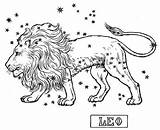 Leo Coloring Astrology Signs Designlooter Vedic 94kb 451px sketch template