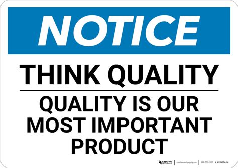 notice  quality quality    important product wall sign creative safety supply