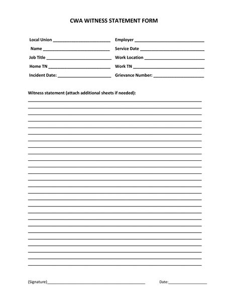 witness statement template word