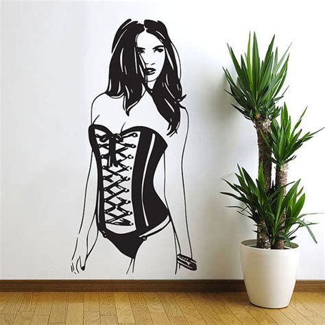 Sexy Woman Pin Up Girl Wall Decal Art Decor Sticker Seductive Art