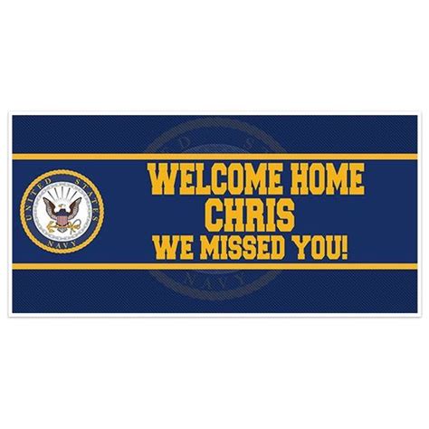welcome home navy military banner party backdrop by pblast