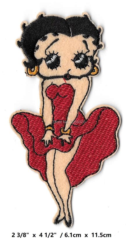 4 5 Betty Boop Cartoon Girls Red Dress Applique Movie Tv Show Series