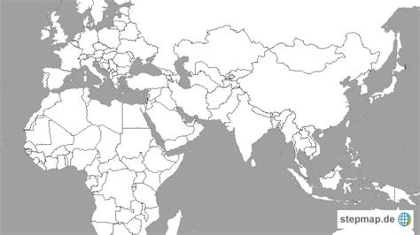 stepmap europa und asien politisch landkarte fuer welt