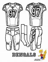Coloring Football Pages Bengals Cincinnati Printable Jersey Jerseys Uniform Guy Sport Comments Nfl Template Sports Popular Coloringhome Library Clipart sketch template