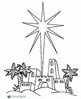 Coloring Pages Bethlehem Star Christian sketch template