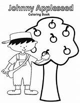 Johnny Appleseed Coloring Informative Text Book sketch template