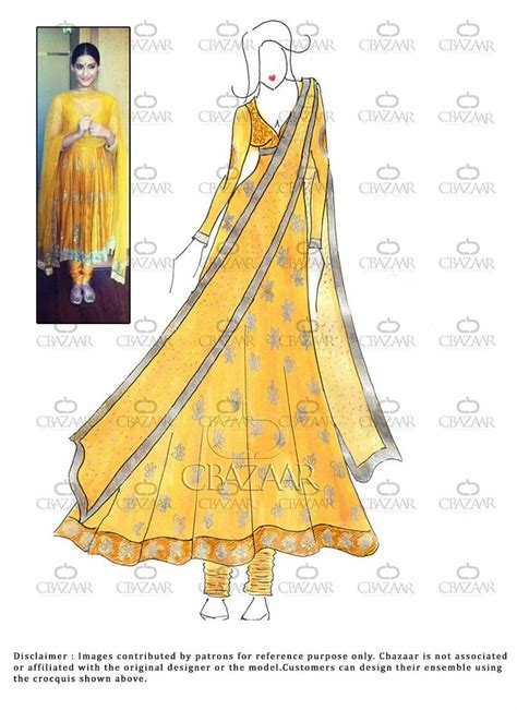 diy yellow sonamkapoor anarkali latest salwar suit designs dress sketches indian salwar