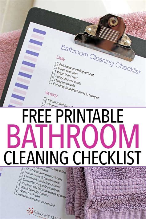 The Ultimate Bathroom Cleaning Checklist Free Printable Sunny Day