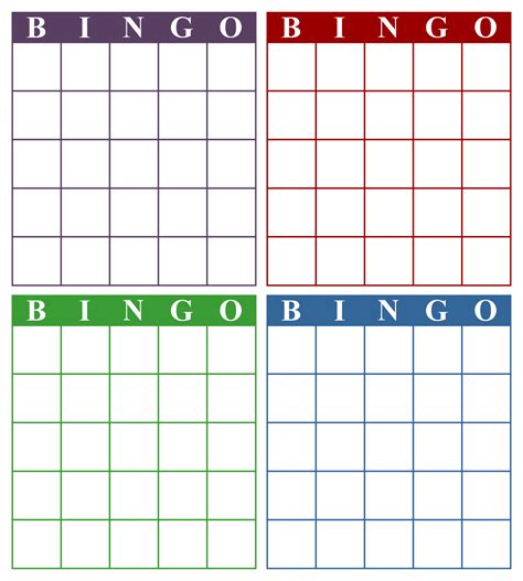 printable bingo cards template  printable worksheet