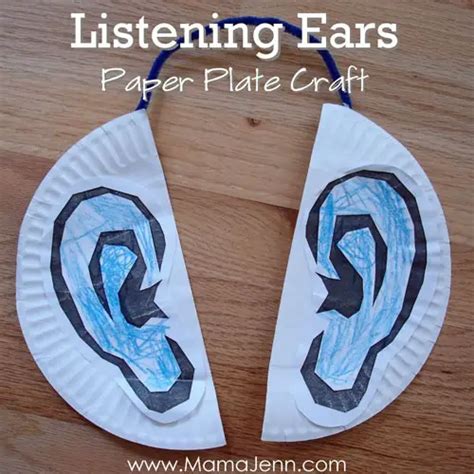 paper plate listening ears craft mama jenn