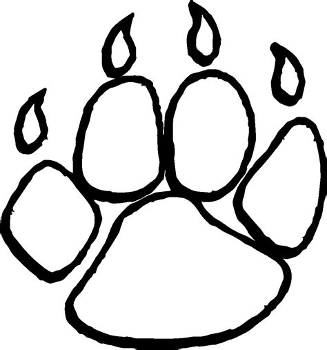 tiger paw print coloring page sketch coloring page