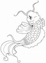 Koi Fish Coloring Pages Japanese Drawing Carp Tattoo Printable Template Kids Colouring Outline Stencil Coy Sheets Adult Drawings Tattoos Library sketch template